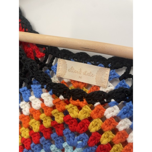 Altard State Womens Crochet Granny Square Cropped Tank Top Size Medium - Picture 3 of 5